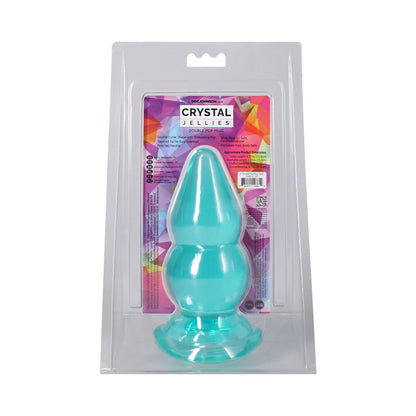 DOC JOHNSON - CRYSTAL JELLIES DOUBLE POP PLUG 6 IN. TEAL
