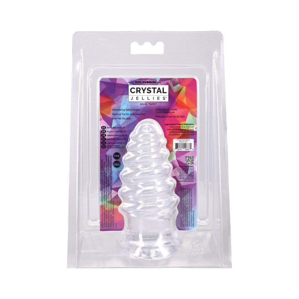 DOC JOHNSON - CRYSTAL JELLIES ANAL TWIST 5 IN. CLEAR
