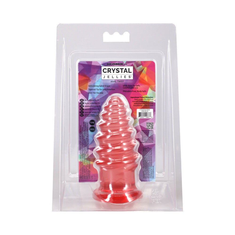 DOC JOHNSON - CRYSTAL JELLIES ANAL TWIST 5 IN. PINK
