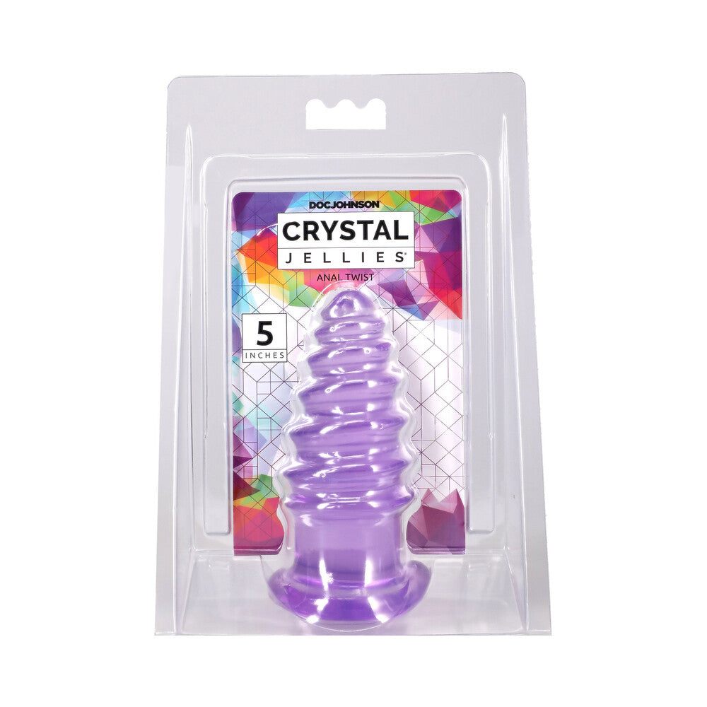 DOC JOHNSON - CRYSTAL JELLIES ANAL TWIST 5 IN. PURPLE