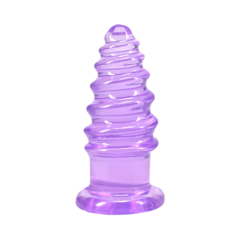 DOC JOHNSON - CRYSTAL JELLIES ANAL TWIST 5 IN. PURPLE