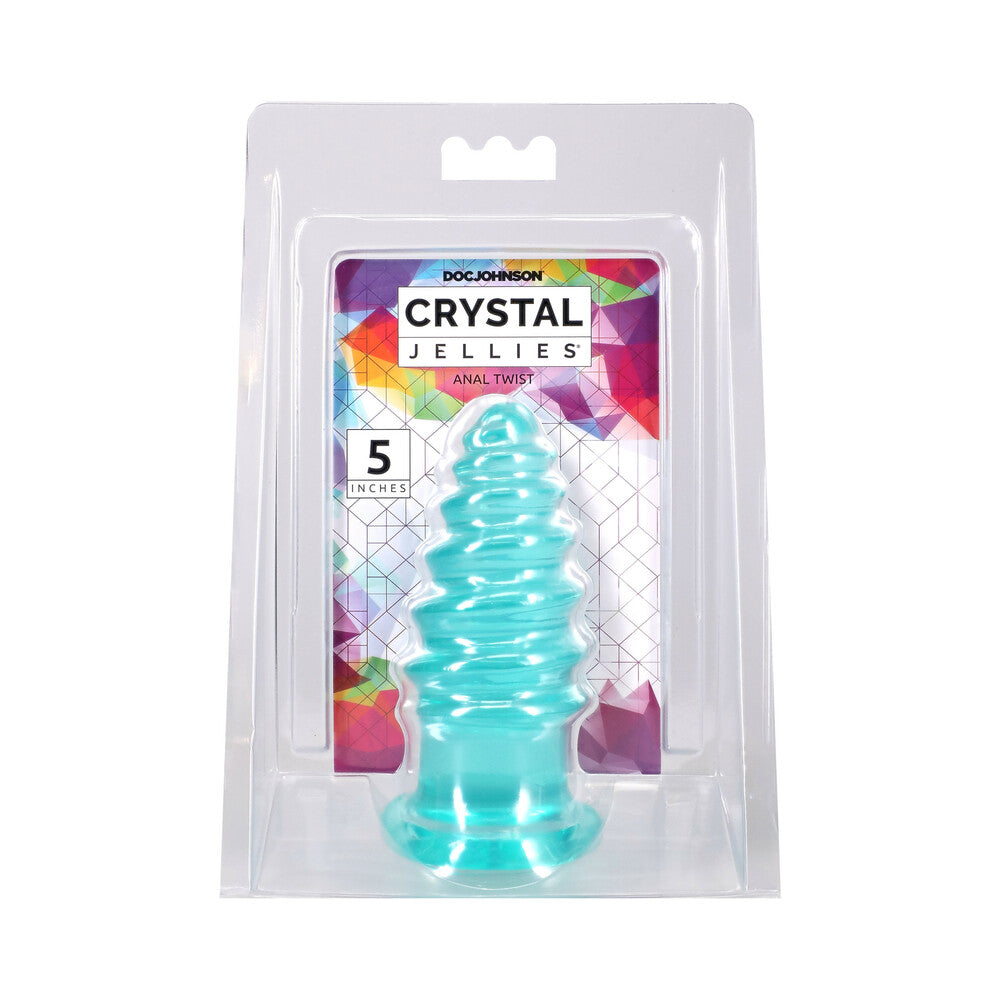 DOC JOHNSON - CRYSTAL JELLIES ANAL TWIST 5 IN. TEAL