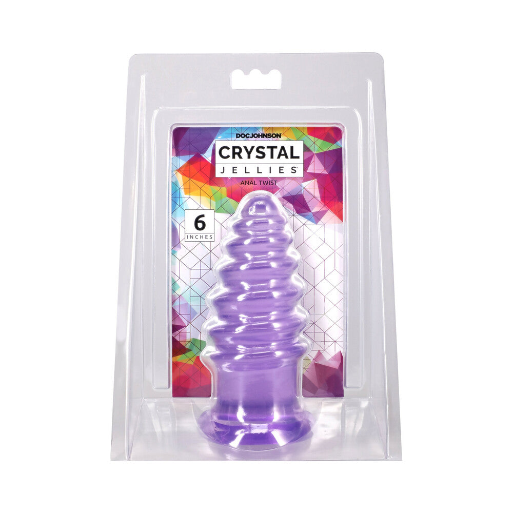 DOC JOHNSON - CRYSTAL JELLIES ANAL TWIST 6 IN. PURPLE