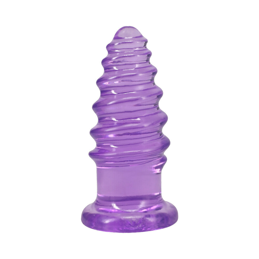 DOC JOHNSON - CRYSTAL JELLIES ANAL TWIST 6 IN. PURPLE