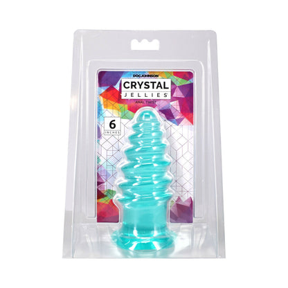 DOC JOHNSON - CRYSTAL JELLIES ANAL TWIST 6 IN. TEAL