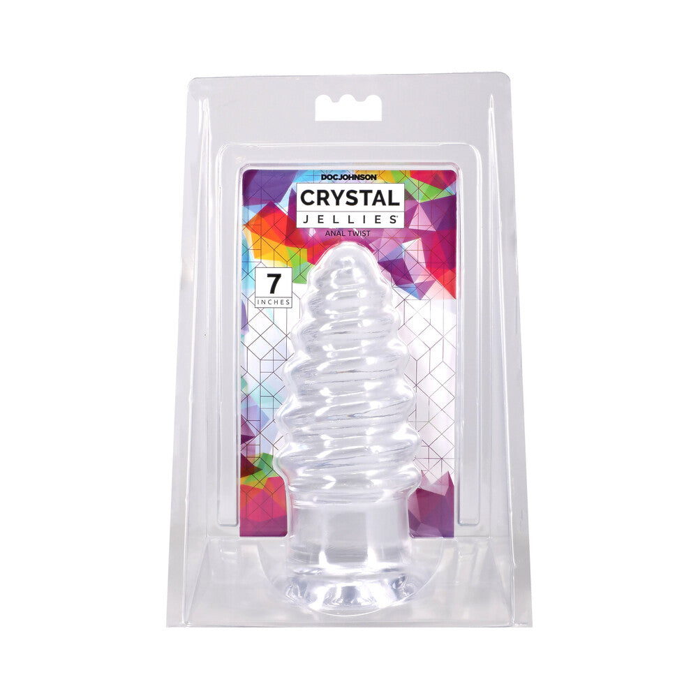 DOC JOHNSON - CRYSTAL JELLIES ANAL TWIST 7 IN. CLEAR