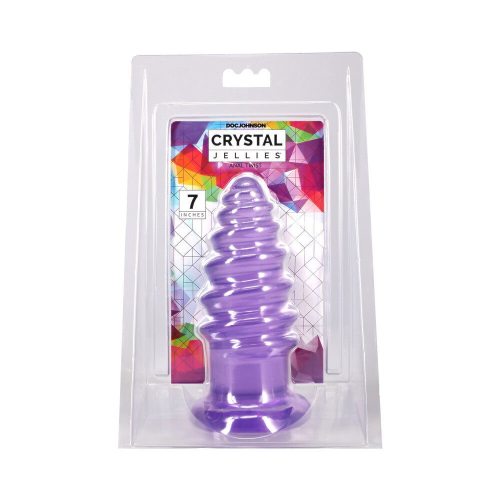 DOC JOHNSON - CRYSTAL JELLIES ANAL TWIST 7 IN. PURPLE