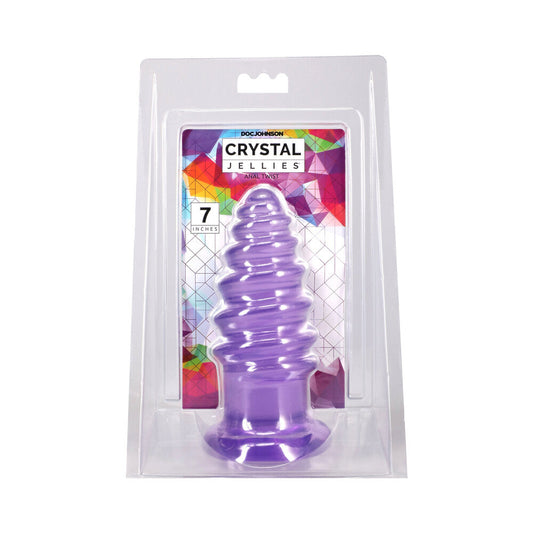 DOC JOHNSON - CRYSTAL JELLIES ANAL TWIST 7 IN. PURPLE