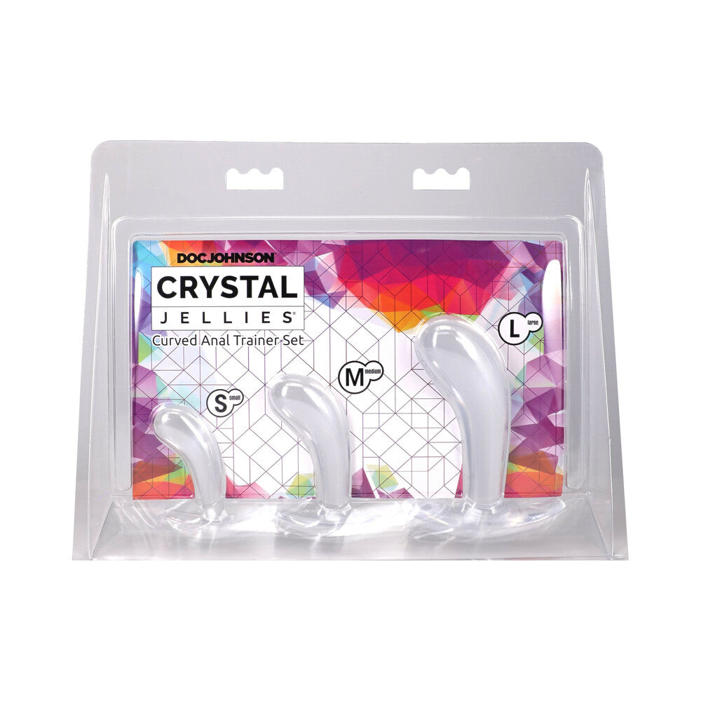 DOC JOHNSON - CRYSTAL JELLIES CURVED ANAL TRAINER SET CLEAR