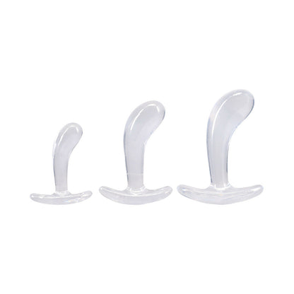 DOC JOHNSON - CRYSTAL JELLIES CURVED ANAL TRAINER SET CLEAR