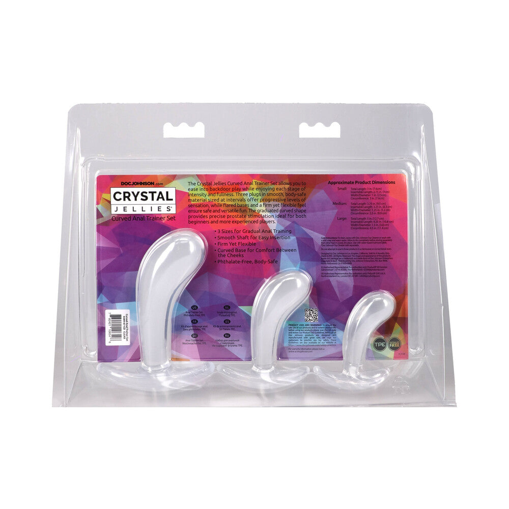 DOC JOHNSON - CRYSTAL JELLIES CURVED ANAL TRAINER SET CLEAR
