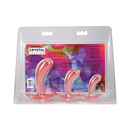 DOC JOHNSON - CRYSTAL JELLIES CURVED ANAL TRAINER SET PINK