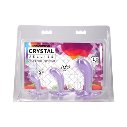 DOC JOHNSON - CRYSTAL JELLIES CURVED ANAL TRAINER SET PURPLE