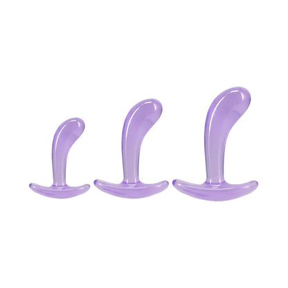 DOC JOHNSON - CRYSTAL JELLIES CURVED ANAL TRAINER SET PURPLE