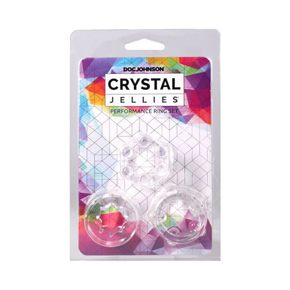DOC JOHNSON - CRYSTAL JELLIES PERFORMANCE RING SET CLEAR