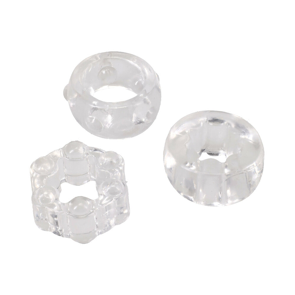 DOC JOHNSON - CRYSTAL JELLIES PERFORMANCE RING SET CLEAR