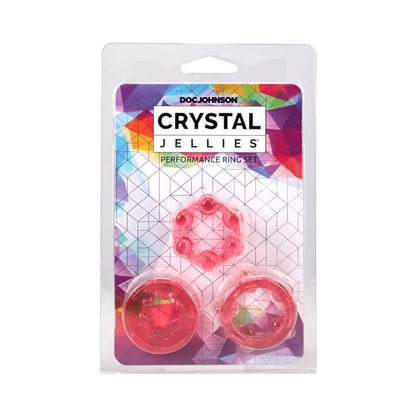 DOC JOHNSON - CRYSTAL JELLIES PERFORMANCE RING SET PINK