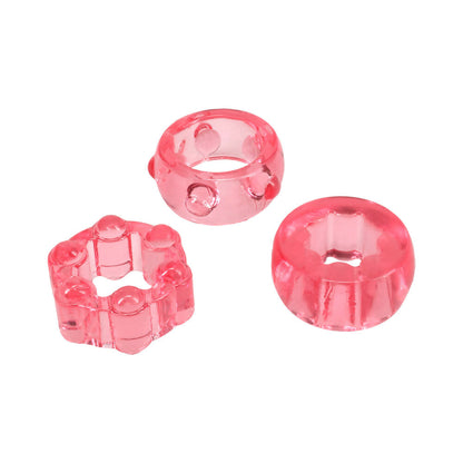 DOC JOHNSON - CRYSTAL JELLIES PERFORMANCE RING SET PINK