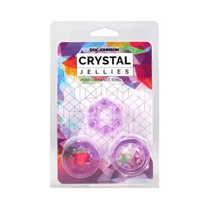 DOC JOHNSON - CRYSTAL JELLIES PERFORMANCE RING SET PURPLE