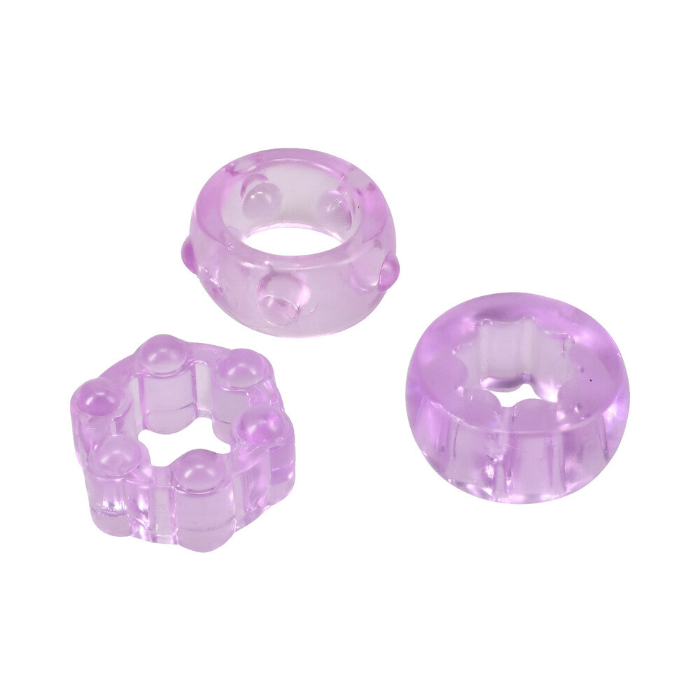 DOC JOHNSON - CRYSTAL JELLIES PERFORMANCE RING SET PURPLE