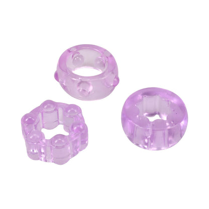 DOC JOHNSON - CRYSTAL JELLIES PERFORMANCE RING SET PURPLE
