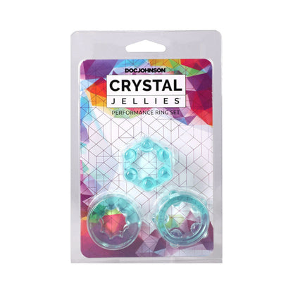 DOC JOHNSON - CRYSTAL JELLIES PERFORMANCE RING SET TEAL