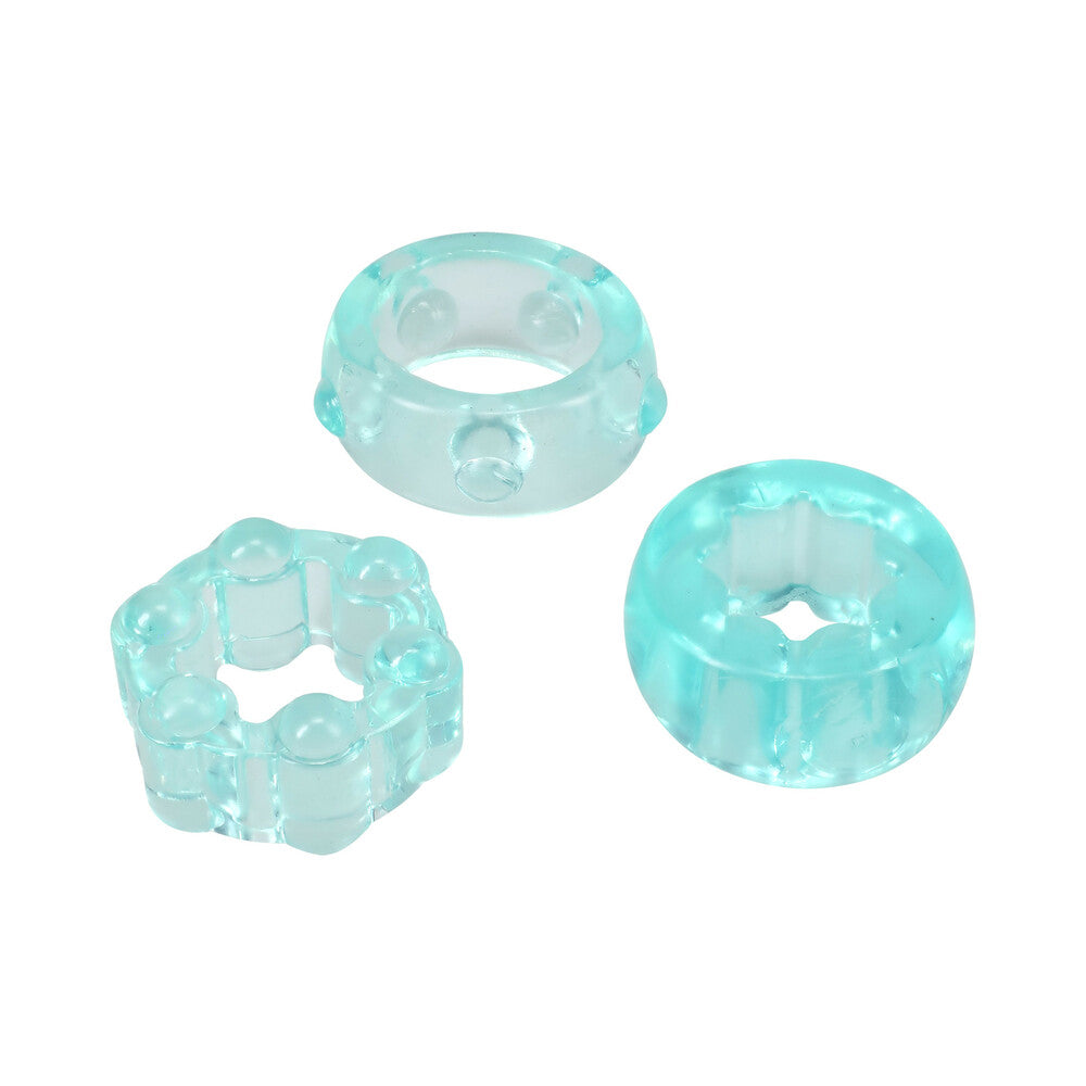 DOC JOHNSON - CRYSTAL JELLIES PERFORMANCE RING SET TEAL