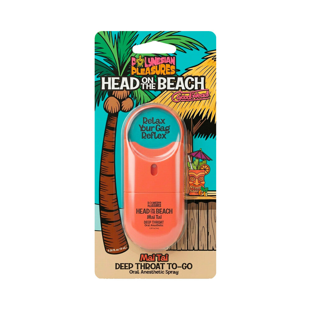 DOC JOHNSON - POLYNESIAN PLEASURES HEAD ON THE BEACH DEEP THROAT SPRAY TO-GO MAI TAI .3 OZ.