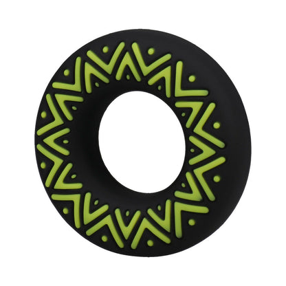 DOC JOHNSON - POLYNESIAN PLEASURES HULA LOOPS SILICONE TRIBAL C-RING 25MM YELLOW/BLACK