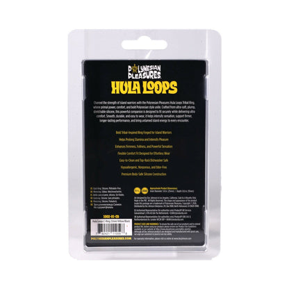 DOC JOHNSON - POLYNESIAN PLEASURES HULA LOOPS SILICONE TRIBAL C-RING 25MM YELLOW/BLACK