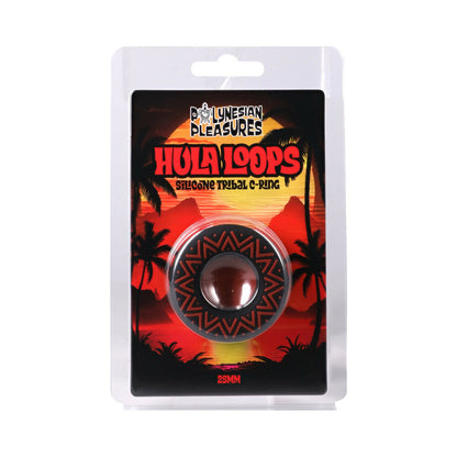 DOC JOHNSON - POLYNESIAN PLEASURES HULA LOOPS SILICONE TRIBAL C-RING 25MM RED/BLACK