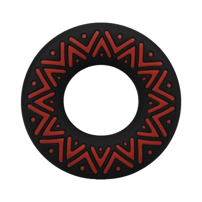 DOC JOHNSON - POLYNESIAN PLEASURES HULA LOOPS SILICONE TRIBAL C-RING 25MM RED/BLACK