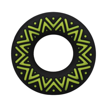 DOC JOHNSON - POLYNESIAN PLEASURES HULA LOOPS SILICONE TRIBAL C-RING 35MM YELLOW/BLACK