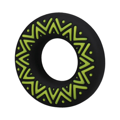 DOC JOHNSON - POLYNESIAN PLEASURES HULA LOOPS SILICONE TRIBAL C-RING 35MM YELLOW/BLACK