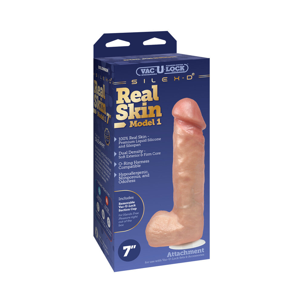 DOC JOHNSON - VAC-U-LOCK X SILEX-D MODEL 1 PREMIUM REAL SKIN 7 IN. VANILLA