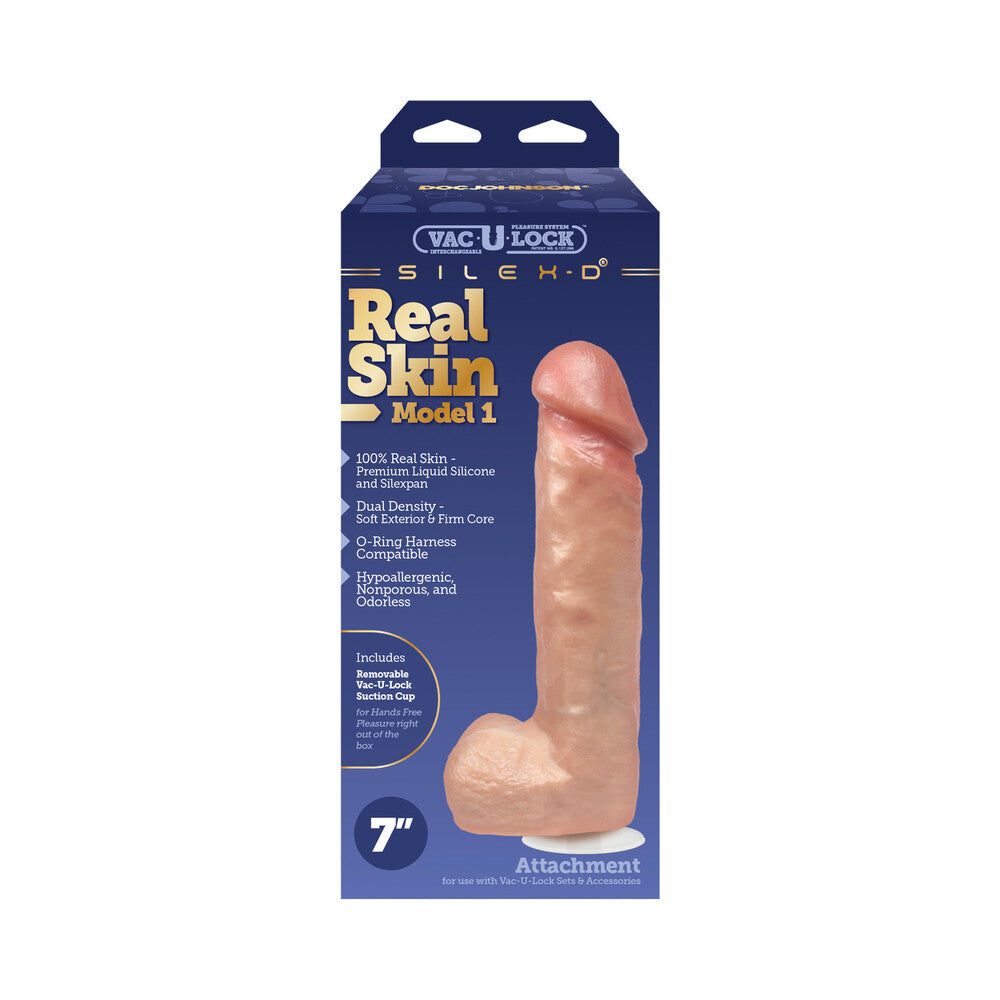 DOC JOHNSON - VAC-U-LOCK X SILEX-D MODEL 1 PREMIUM REAL SKIN 7 IN. VANILLA
