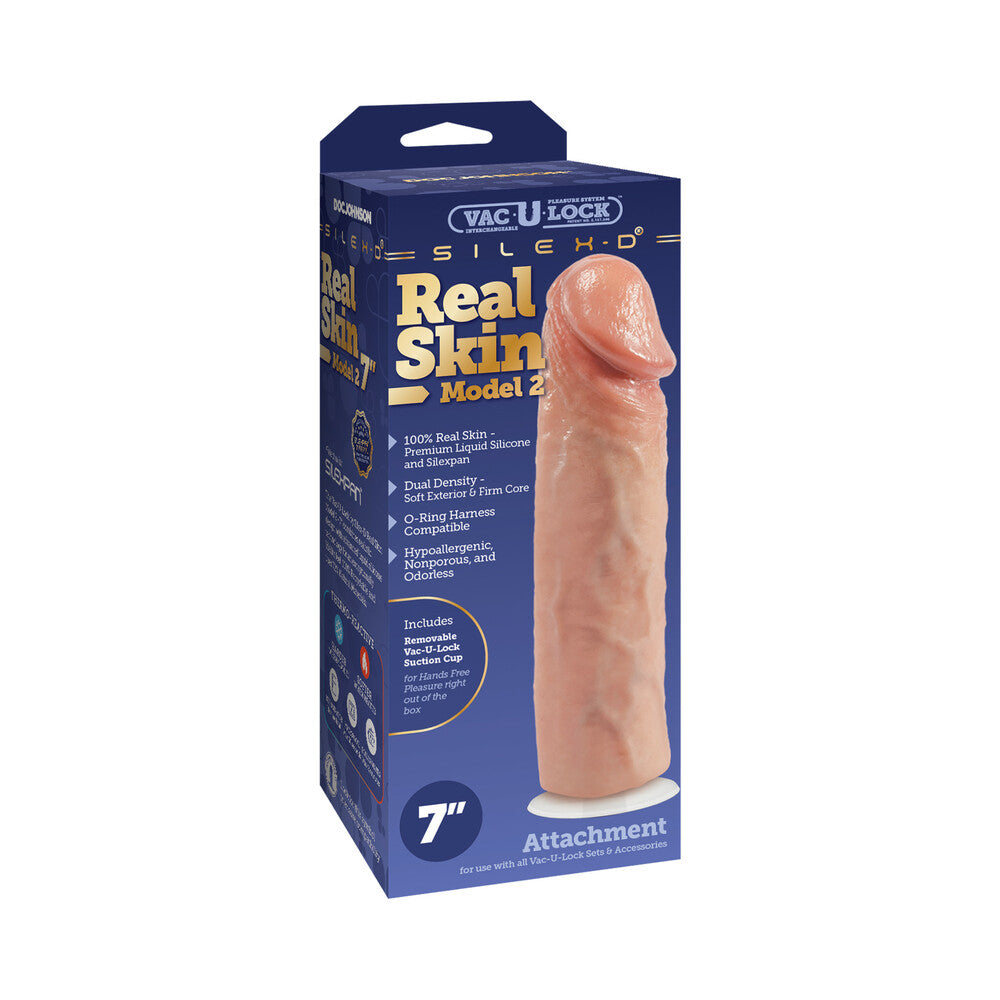 DOC JOHNSON - VAC-U-LOCK X SILEX-D MODEL 2 PREMIUM REAL SKIN 7 IN. VANILLA
