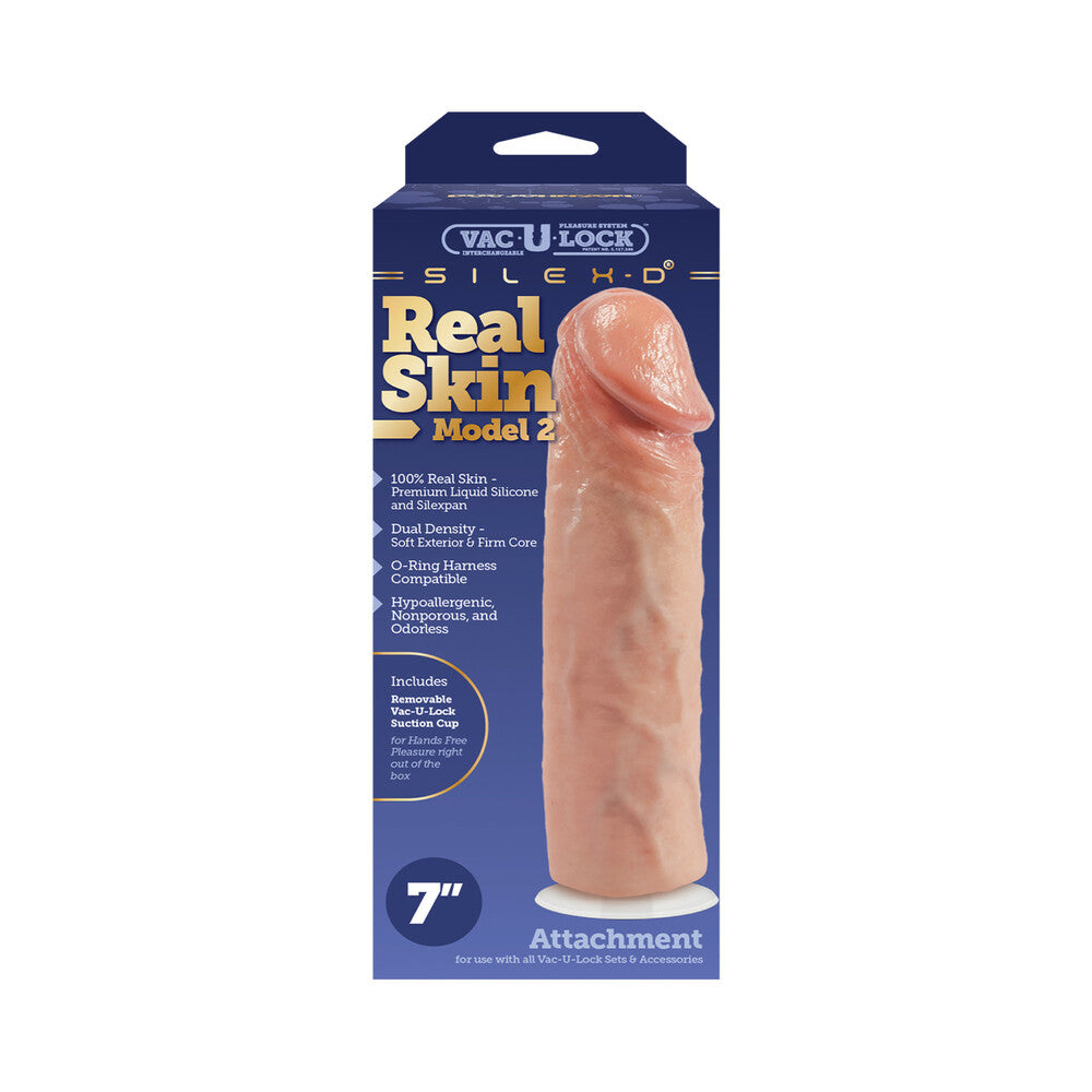 DOC JOHNSON - VAC-U-LOCK X SILEX-D MODEL 2 PREMIUM REAL SKIN 7 IN. VANILLA