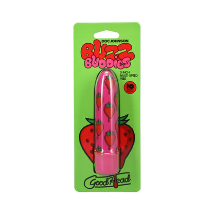 DOC JOHNSON - GOODHEAD BUZZ BUDDIES 5 IN. MUTI-SPEED VIBE STRAWBERRIES
