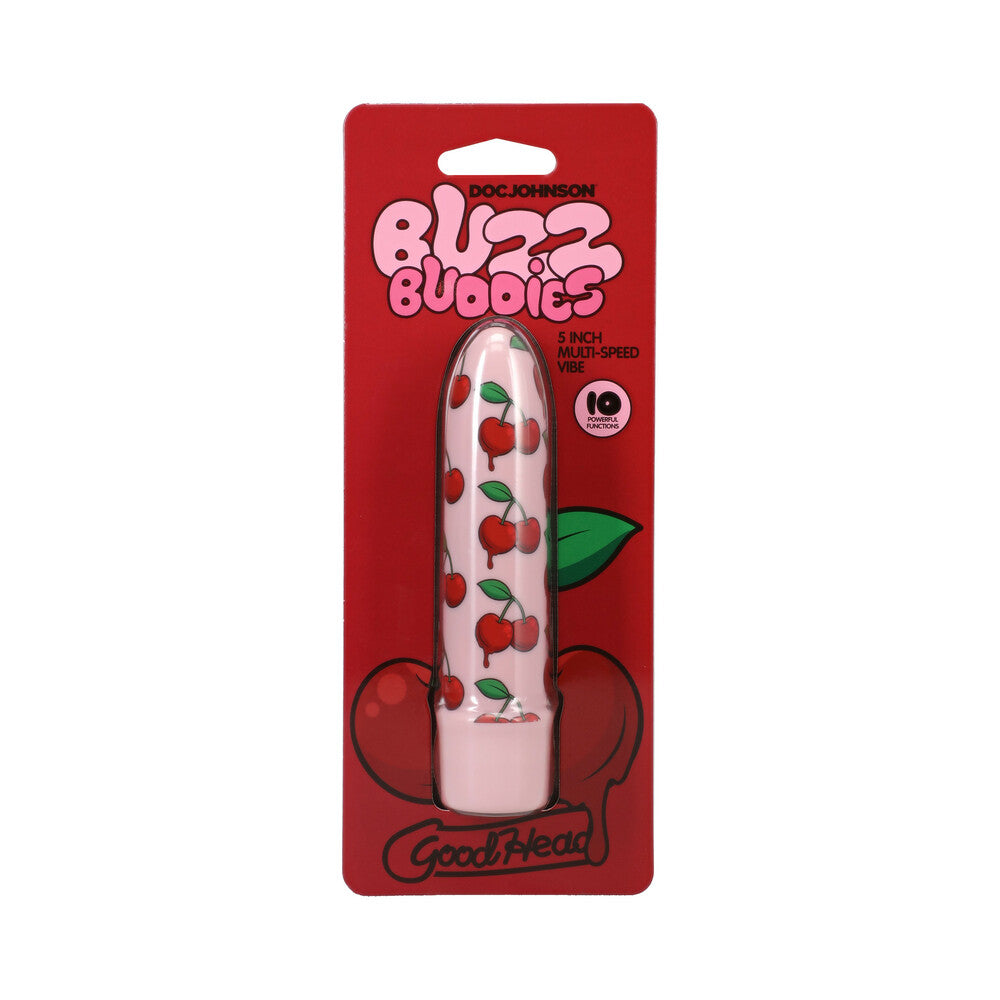 DOC JOHNSON - GOODHEAD BUZZ BUDDIES 5 IN. MUTI-SPEED VIBE CHERRIES