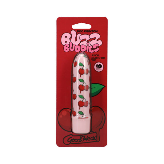 DOC JOHNSON - GOODHEAD BUZZ BUDDIES 5 IN. MUTI-SPEED VIBE CHERRIES