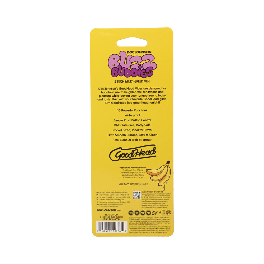 DOC JOHNSON - GOODHEAD BUZZ BUDDIES 5 IN. MUTI-SPEED VIBE BANANAS