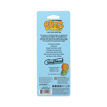 DOC JOHNSON - GOODHEAD BUZZ BUDDIES 5 IN. MUTI-SPEED VIBE PINEAPPLE