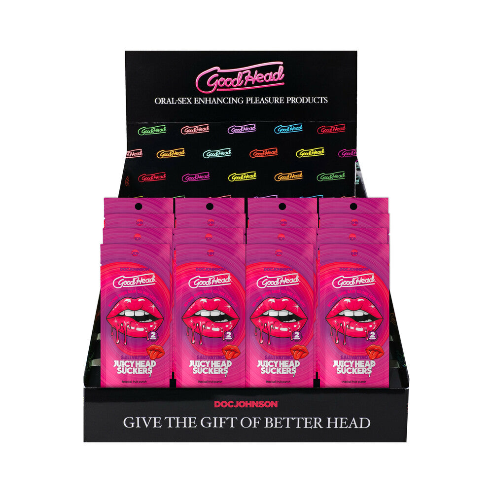 DOC JOHNSON - GOODHEAD JUICYHEAD SALIVATING SUCKERS TROPICAL FRUIT PUNCH 2PK 16-PIECE DISPLAY