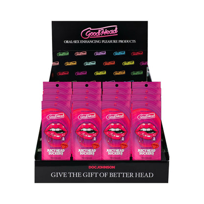 DOC JOHNSON - GOODHEAD JUICYHEAD SALIVATING SUCKERS TROPICAL FRUIT PUNCH 2PK 16-PIECE DISPLAY