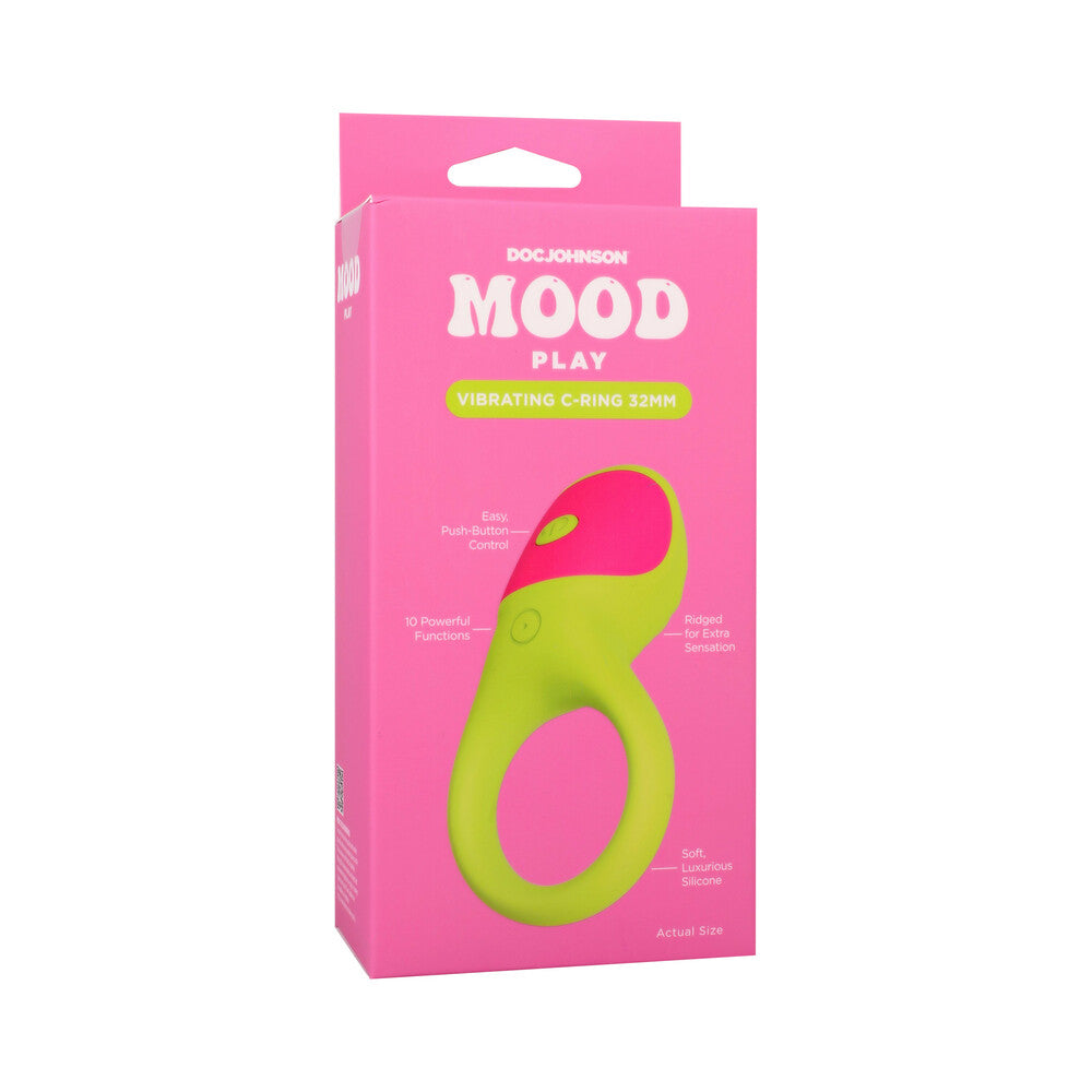 DOC JOHNSON - MOOD PLAY VIBRATING C-RING GREEN