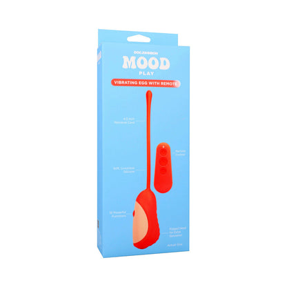 DOC JOHNSON - MOOD PLAY VIBRATING EGG WITH REMOTE ORANGE