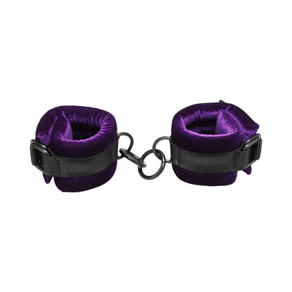 DOC JOHNSON - MERCI VELVET WRIST CUFFS VIOLET/BLACK