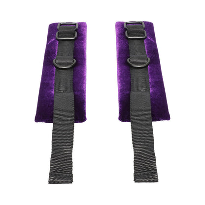 DOC JOHNSON - MERCI VELVET WRIST CUFFS VIOLET/BLACK