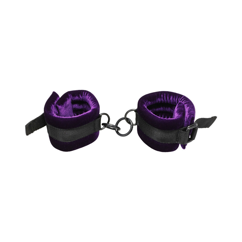 DOC JOHNSON - MERCI VELVET ANKLE CUFFS VIOLET/BLACK
